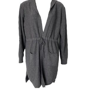 Hooded Open Sweater Jacket
